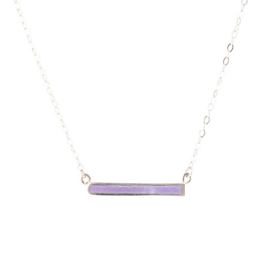 Dainty Amethyst Bar Necklace