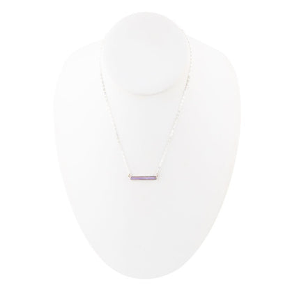 Dainty Amethyst Bar Necklace