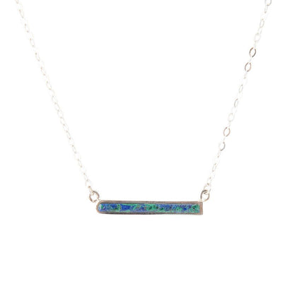 Dainty Azurite Bar Necklace