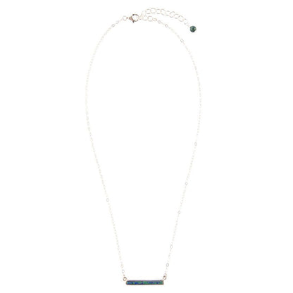Dainty Azurite Bar Necklace