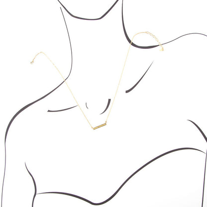 Dainty Green Aventurine Bar Necklace