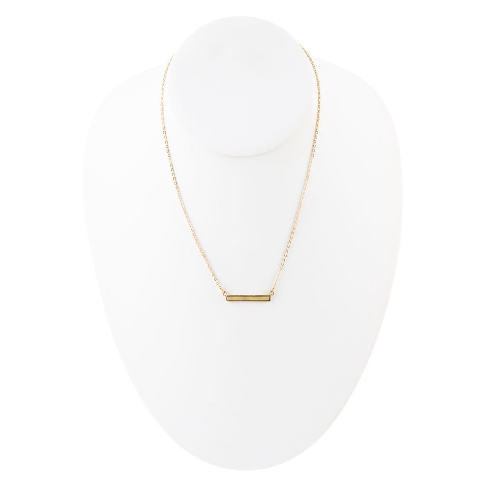 Dainty Green Aventurine Bar Necklace