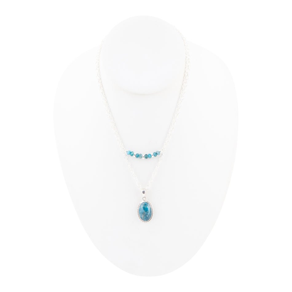 Layered Blue Apatite and Sterling Silver Necklace