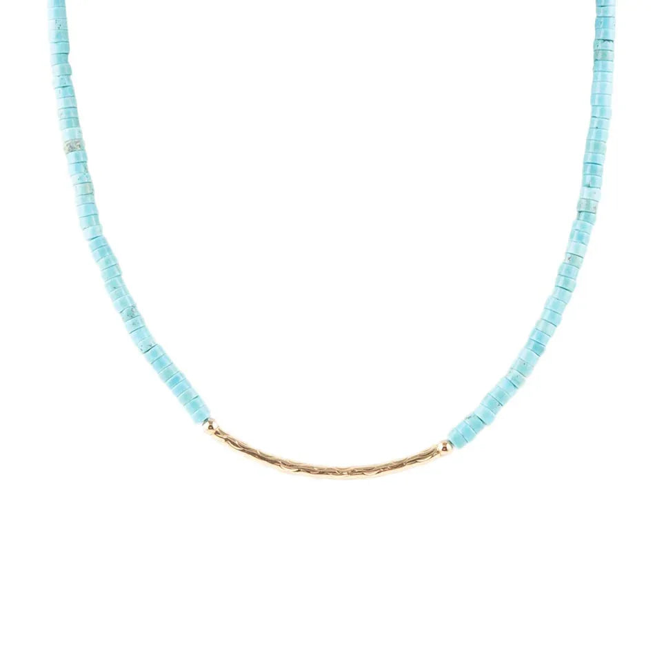 Little Bit Turquoise Golden Bar Necklace - Western Grace Collective