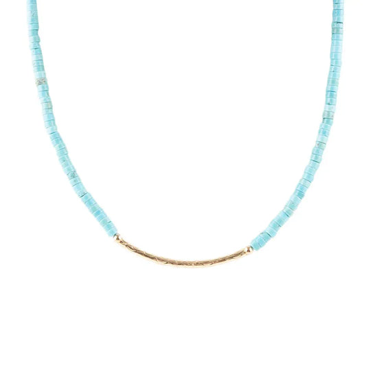 Little Bit Turquoise Golden Bar Necklace - Western Grace Collective