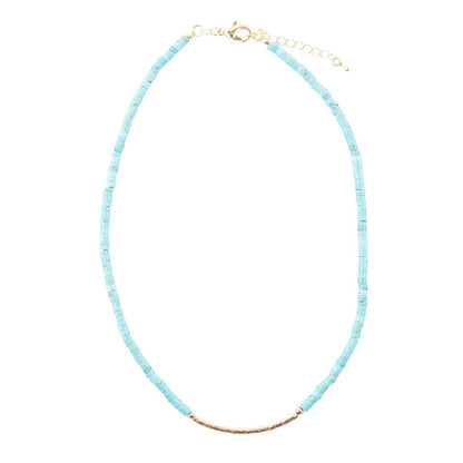 Little Bit Turquoise Golden Bar Necklace - Western Grace Collective