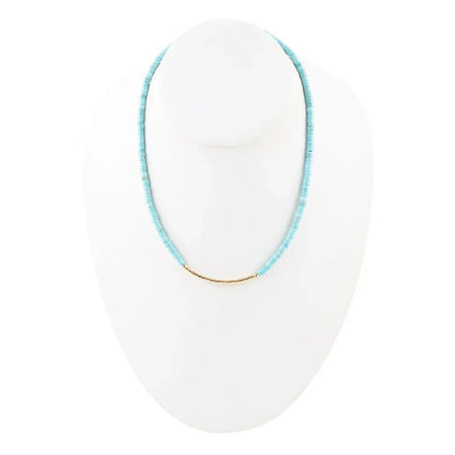 Little Bit Turquoise Golden Bar Necklace - Western Grace Collective