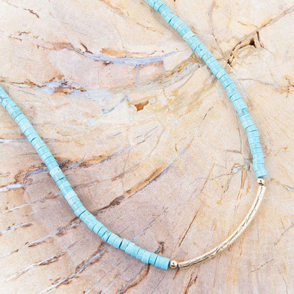 Little Bit Turquoise Golden Bar Necklace - Western Grace Collective