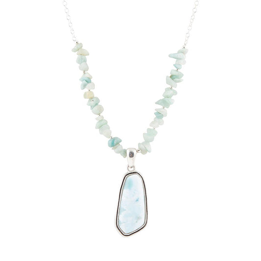 Natural Wonders Blue Larimar and Sterling Silver Necklace