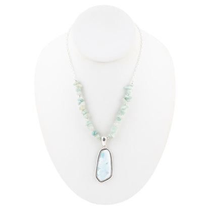 Natural Wonders Blue Larimar and Sterling Silver Necklace