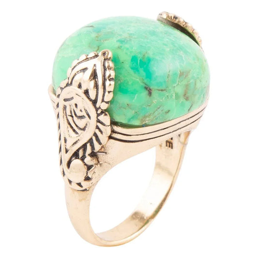 Ornate Lime Turquoise Ring - Western Grace Collective