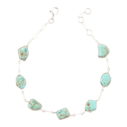 Turquoise and Sterling Silver Line Bracelet