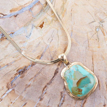 Turquoise Baron Snake Chain Pendant Necklace